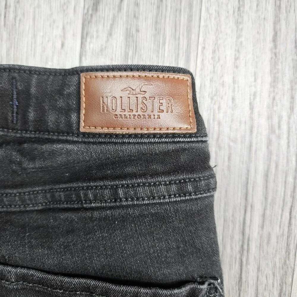 Hollister Mid-Rise Super Skinny Jeans Juniors 00S‎ Black Classic Stretch Denim